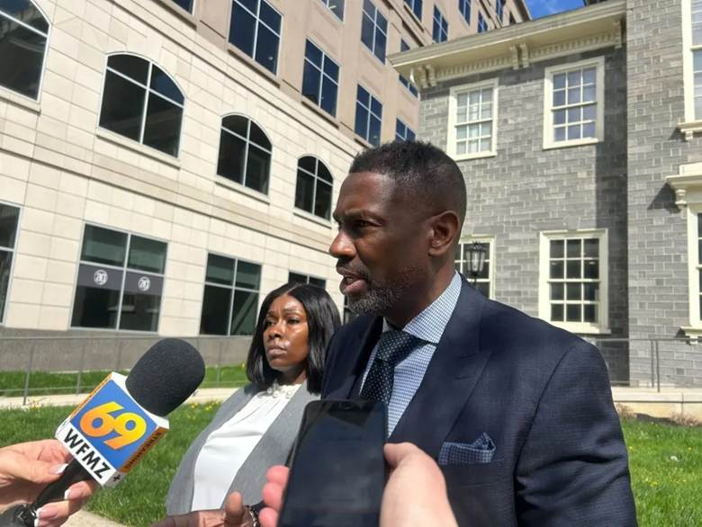 Attorney Walker being interviewed by press